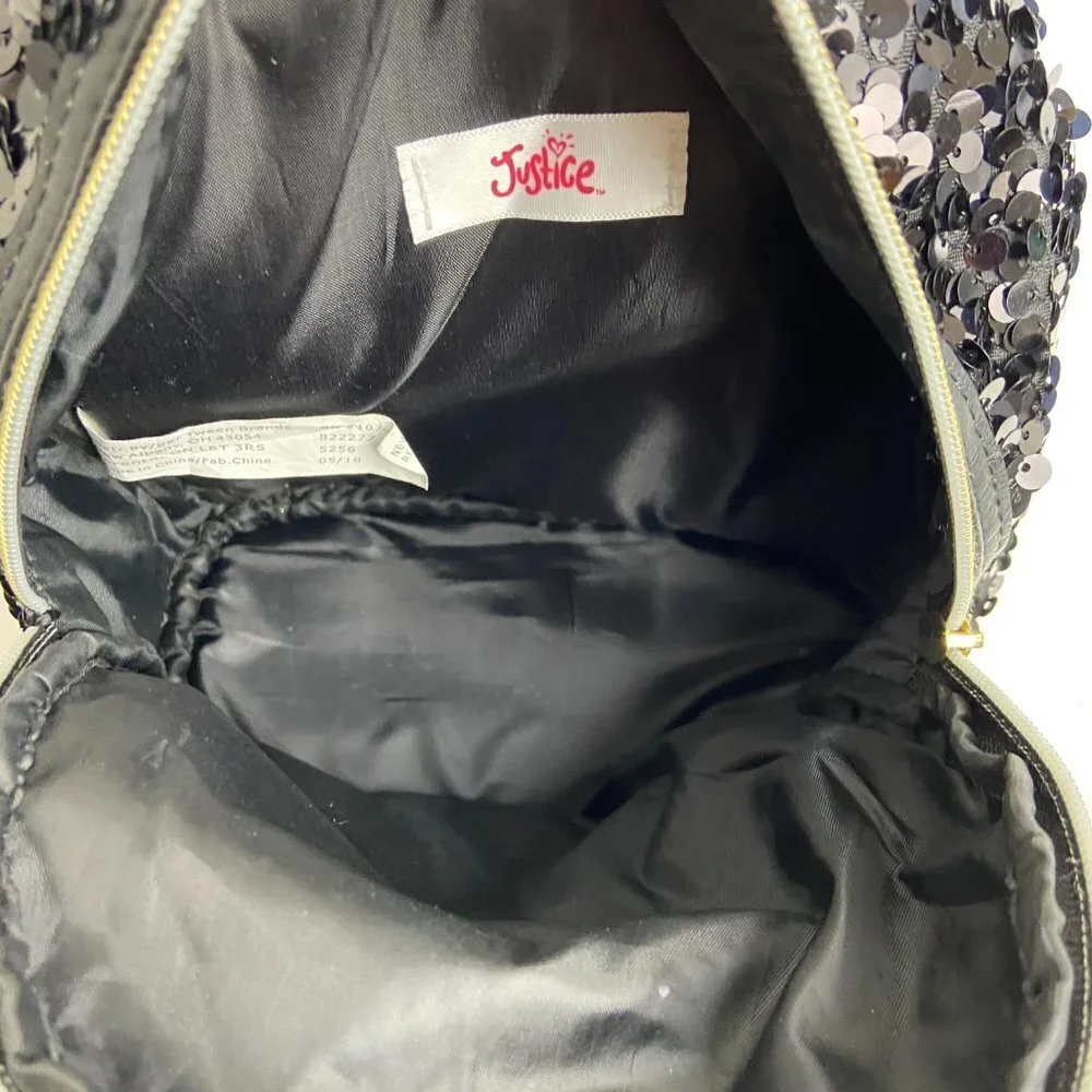 Justice mini sequin cat backpack Like new